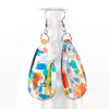 Abstract Painted Acrylic Dangle Earrings - Teardrop (Carnival Colorway)