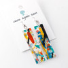 Abstract Painted Acrylic Dangle Earrings - Bar Design (Carnival Colorway)