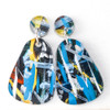Abstract Painted Acrylic Dangle Earrings - Dewdrop Design (Urban Sky Colorway)