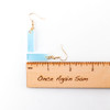 Acrylic Dangle Earrings - Tiny Bars Design (Aqua)