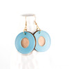 Acrylic and Wood Dangle Earrings - Orbit Design (Sky Blue and Alder Wood)