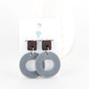 Acrylic and Wood Dangle Earrings - Ozone Design (Rosewood and Gray Acrylic)