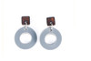 Acrylic and Wood Dangle Earrings - Ozone Design (Rosewood and Gray Acrylic)