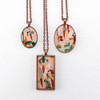 Abstract Painted Acrylic Pendant Necklace (Beach Club Colorway)