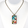 Abstract Painted Acrylic Pendant Necklace (Carnival Colorway)