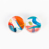 Abstract Painted Acrylic Stud Earrings - Button Design (Carnival Colorway)