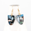 Abstract Painted Acrylic Dangle Earrings - Half Oval (Urban Sky Colorway)