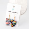 Abstract Painted Acrylic Dangle Earrings - Half Oval (Theater District Colorway)