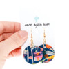 Abstract Painted Acrylic Dangle Earrings - Circle Design (Theater District Colorway)