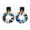 Acrylic and Wood Dangle Earrings - Ozone Design (Urban Sky Colorway)