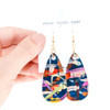 Abstract Painted Acrylic Dangle Earrings - Teardrop Design (Theater District Colorway)