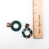 Acrylic and Wood Dangle Earrings - Ozone Design (Juniper Colorway)