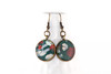 Abstract Painted Acrylic Dangle Earrings - Round Dangle (Juniper Colorway)