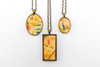 Abstract Painted Acrylic Pendant Necklace (Lemonade Colorway)