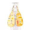 Abstract Painted Acrylic Dangle Earrings - Teardrop Design (Lemonade Colorway)