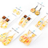 Abstract Painted Acrylic Dangle Earrings - Bar Design (Lemonade Colorway)