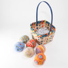 Needle Felted Easter Eggs in Basket (Set of 6 Decorated Eggs)