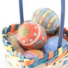 Needle Felted Easter Eggs in Basket (Set of 6 Decorated Eggs)