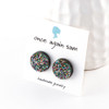 Sparkle Acrylic Stud Earrings - Button Design