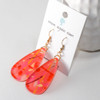 Abstract Painted Acrylic Dangle Earrings - Teardrop Design (Fruit Punch Colorway)