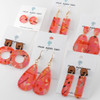 Abstract Painted Acrylic Dangle Earrings - Dewdrop (Fruit Punch Colorway)