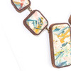 Abstract Painted Wood Statement Necklace