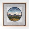 Mixed Media Fiber Art Landscape: Mountain Moon No.1 (11"x11")  Rug Hooking, Punching, Needle Felting