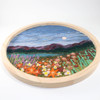 Round Wool Landscape Painting: Needle Felted Circlescape: Mountain Wilflowers (15" Diameter)