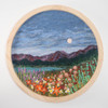 Round Wool Landscape Painting: Needle Felted Circlescape: Mountain Wilflowers (15" Diameter)