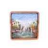 Mini Wool Landscape Painting: Needle Felted Fiber Art (Liberty Bridge) 3x3