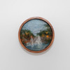 Mini Wool Landscape Painting: Needle Felted Fiber Art (Waterfall View) 3 Inch Round Frame