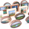 Mini Wool Landscape Painting: Needle Felted Fiber Art (Mount Hood) 3x3