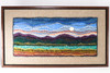 Mixed Media Fiber Art Landscape: Mountain Stream (12"x21")  Rug Hooking, Punching, Needle Felting