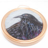 Needle Felted Wool Painting: Crow Portrait (8x10 Gold Frame