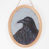 Needle Felted Wool Painting: Crow Portrait (8x10 Gold Frame