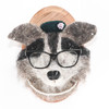 Needle Felted Raccoon Portrait (Pill Box Hat, Glasses, Pearls)