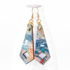 Abstract Painted Dangle Earrings, Studio Graffiti Diamond Cutout