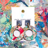 Abstract Painted Dangle Earrings, Studio Graffiti Collection, Hoops