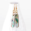 Abstract Painted Dangle Earrings, Studio Graffiti Collection, Elongated Oval Style