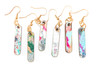 Abstract Painted Dangle Earrings, Studio Graffiti Collection, Elongated Oval Style
