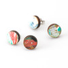 Abstract Painted Post Earrings, Studio Graffiti Collection, Circle Studs