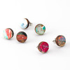 Abstract Painted Post Earrings, Studio Graffiti Collection, Circle Studs