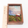 Small Wool Landscape Painting: Needle Felted Fiber Art (Sunrise on the Farm) 4x6