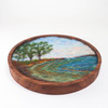 Round Wool Landscape Painting: Needle Felted Fiber Art (Muddy Cove)