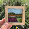Mini Wool Landscape Painting: Needle Felted Fiber Art (Lavender Fields #1) 3x3