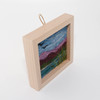 Mini Wool Landscape Painting: Needle Felted Fiber Art (Mountain Lake Birds) 3x3