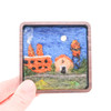 Mini Wool Landscape Painting: Needle Felted Fiber Art (Old Textile Mill) 3x3