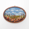 Wool Landscape Painting: Needle Felted Fiber Art - Weeds and Wildflowers - 7 inch Frame