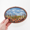 Wool Landscape Painting: Needle Felted Fiber Art - Weeds and Wildflowers - 7 inch Frame