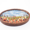 Wool Landscape Painting: Needle Felted Fiber Art - Weeds and Wildflowers - 7 inch Frame